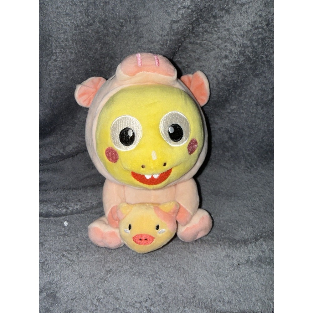 VIP Kid Yellow Dino Chinese Year of The Pig Plush Stuff Animal 8" Dinosaur Pig
